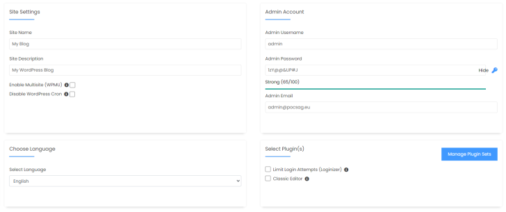 Nastaviteve site settings in admin za wordpress