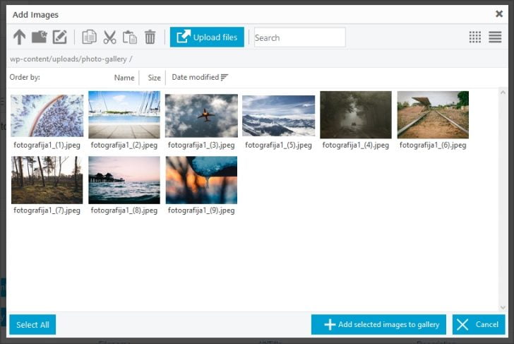 Foto galerija, korak 2