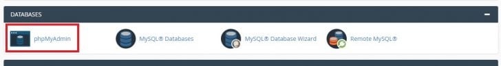 phpMyAdmin pri selitvi gostovanja