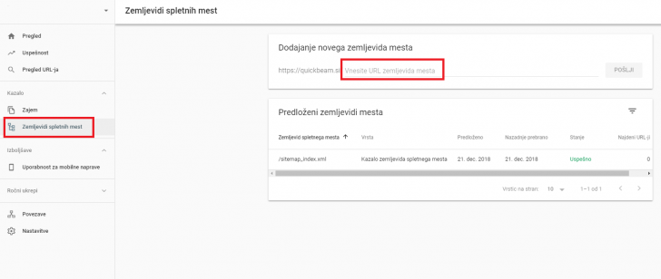 Google Search Console, korak 1
