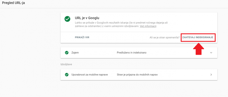 Google Search Console, korak 2