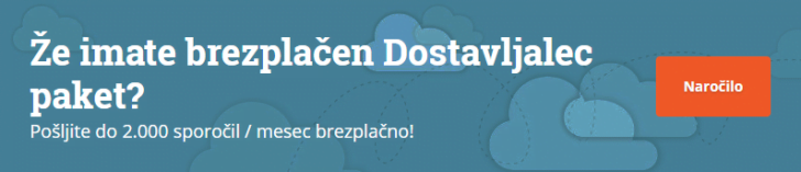 Brezplačni paket Dostavljalec, korak 2
