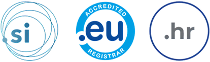 Accredited registrar for .si, .eu and .hr domains