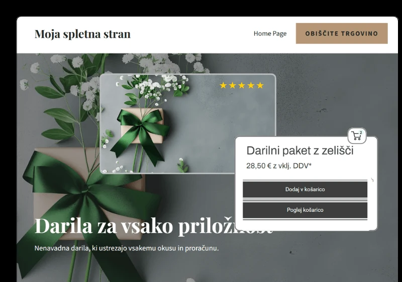 Primer spletne trgovine: darila