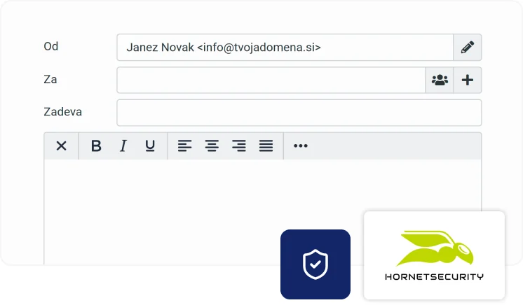 Pisanje e-pošte z zaščito Hornetsecurity