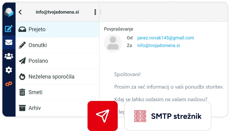 Spletna pošta in SMTP (relay) strežnik