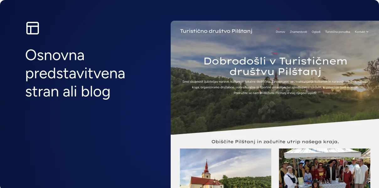 Osnovna predstavitvena stran ali blog